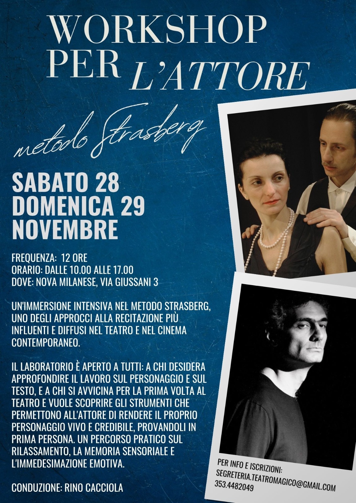 Locandina laboratorio teatrale conduzione Rino Cacciola